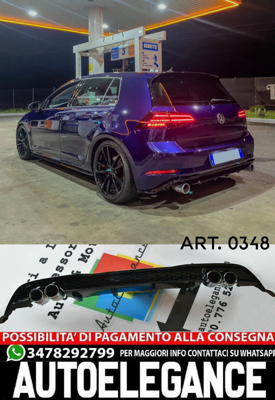 DIFFUSORE SOTTO PARAURTI VW GOLF VII 7.5 2016+ ESTRATTORE POSTERIORE R20