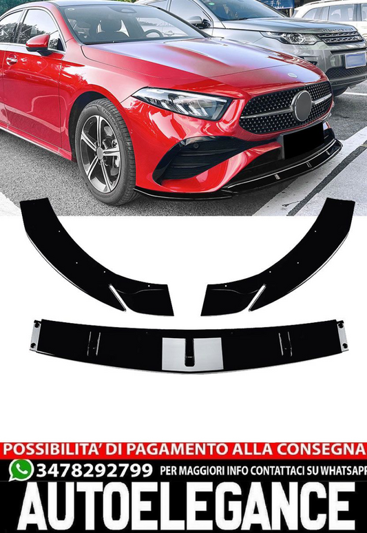 Spoiler anteriore nero per Mercedes W177 Classe A restyling con AMG-Line