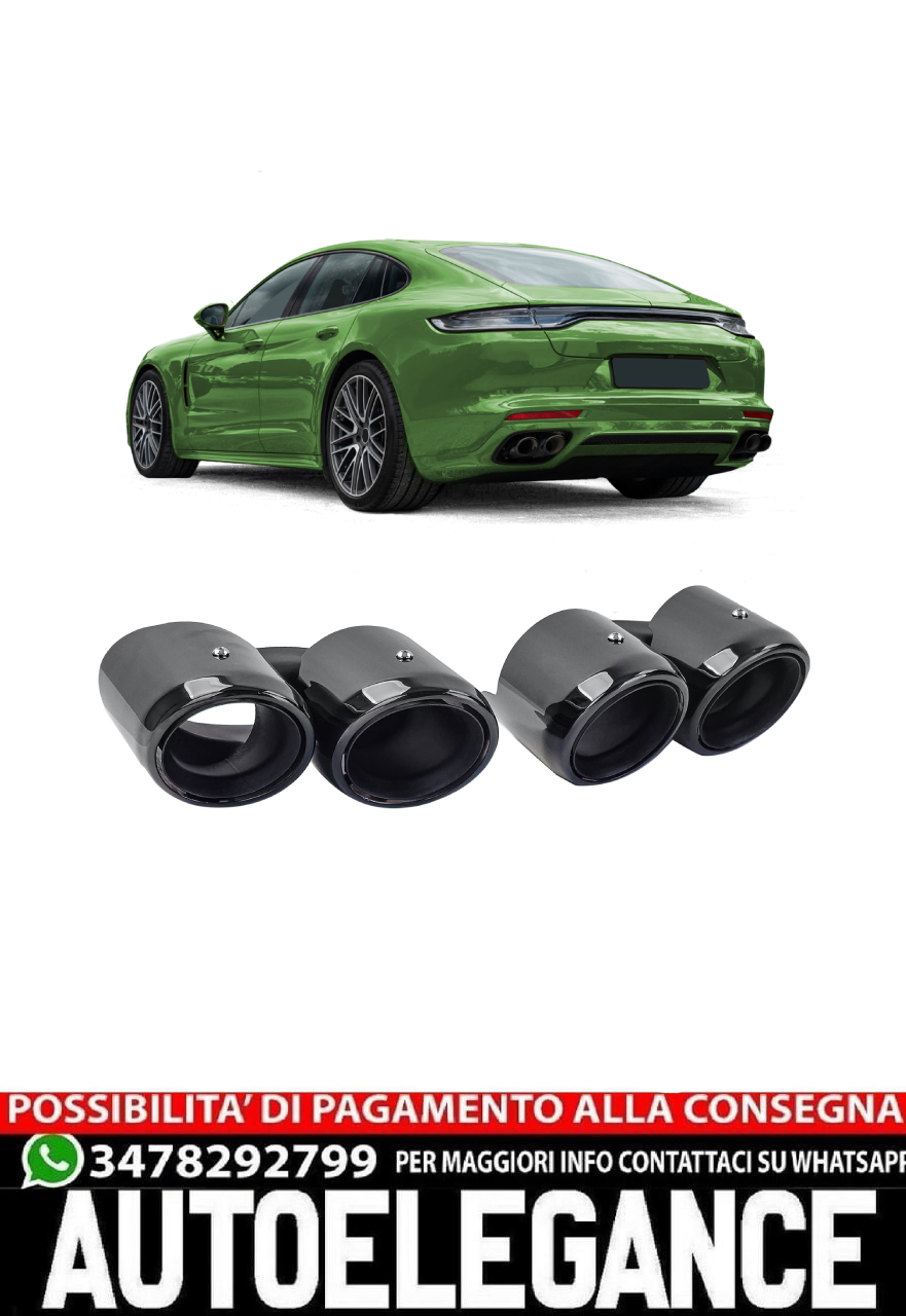 Black Double Exhaust Tips for Porsche Panamera 971 243kW 330PS