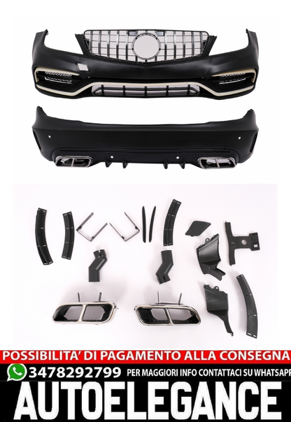 Kit carrozzeria adatto per Mercedes Classe C W204 2007-2015 Conversione in W205 C63 Design