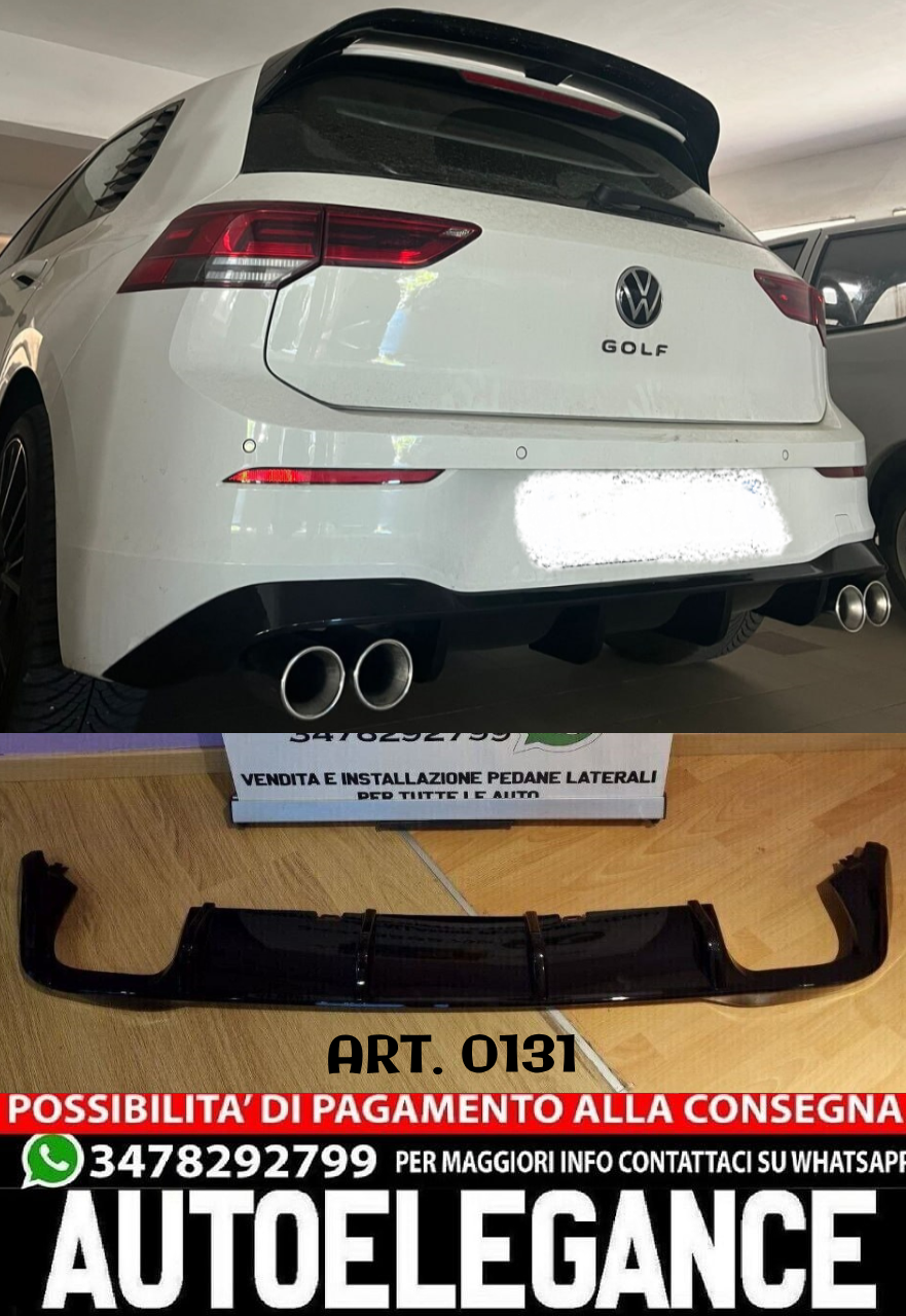 DIFFUSORE ADATTO PER VW GOLF 8 2+2 LOOK R DESIGN SPORTIVO