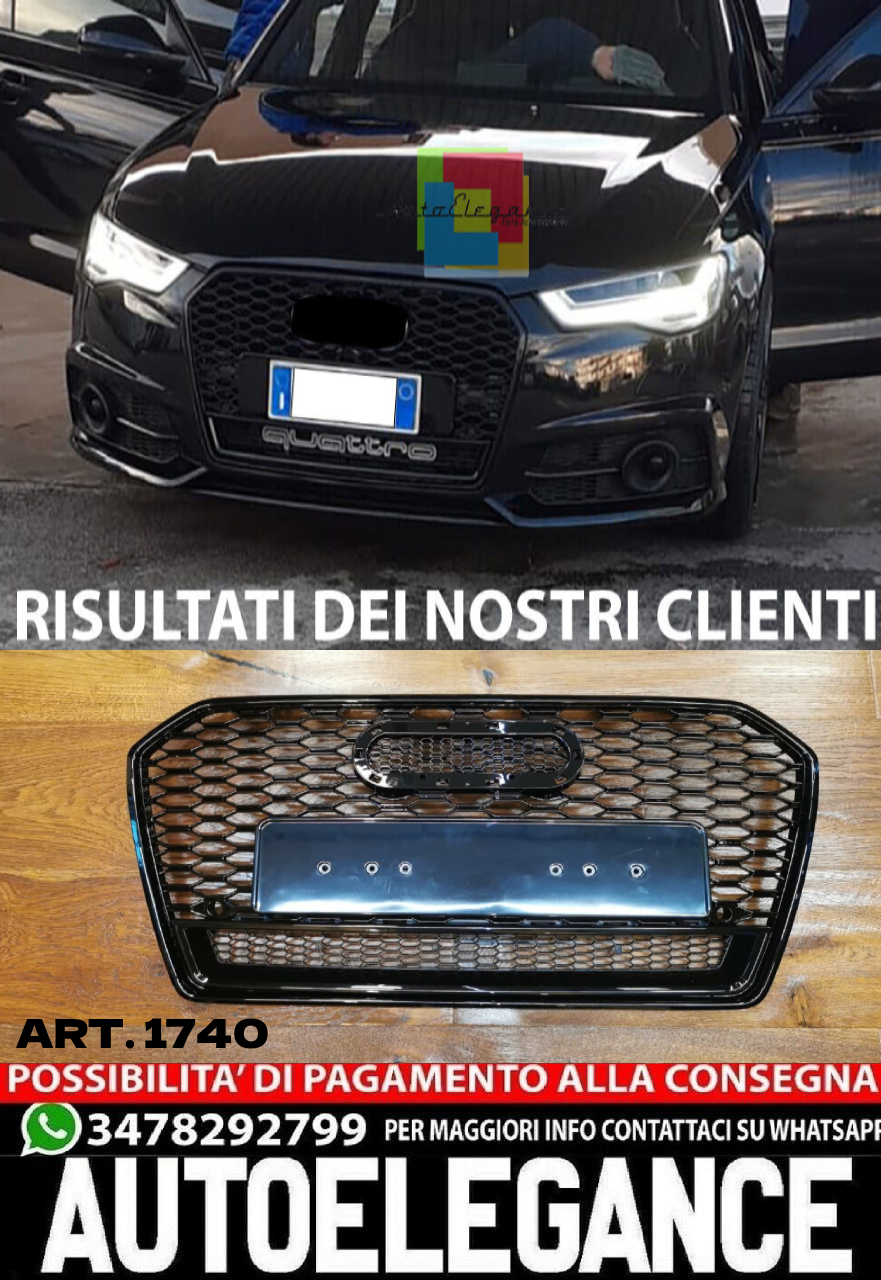 GRIGLIA AUDI A6 4G C7 2015-2018 LOOK RS6 QUATTRO NERA ECONOMICA