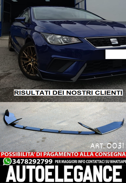 SEAT IBIZA V 2017+ SPOILER FR UNDER FRONT BUMPER ABS BLACK SPLITTER 0031