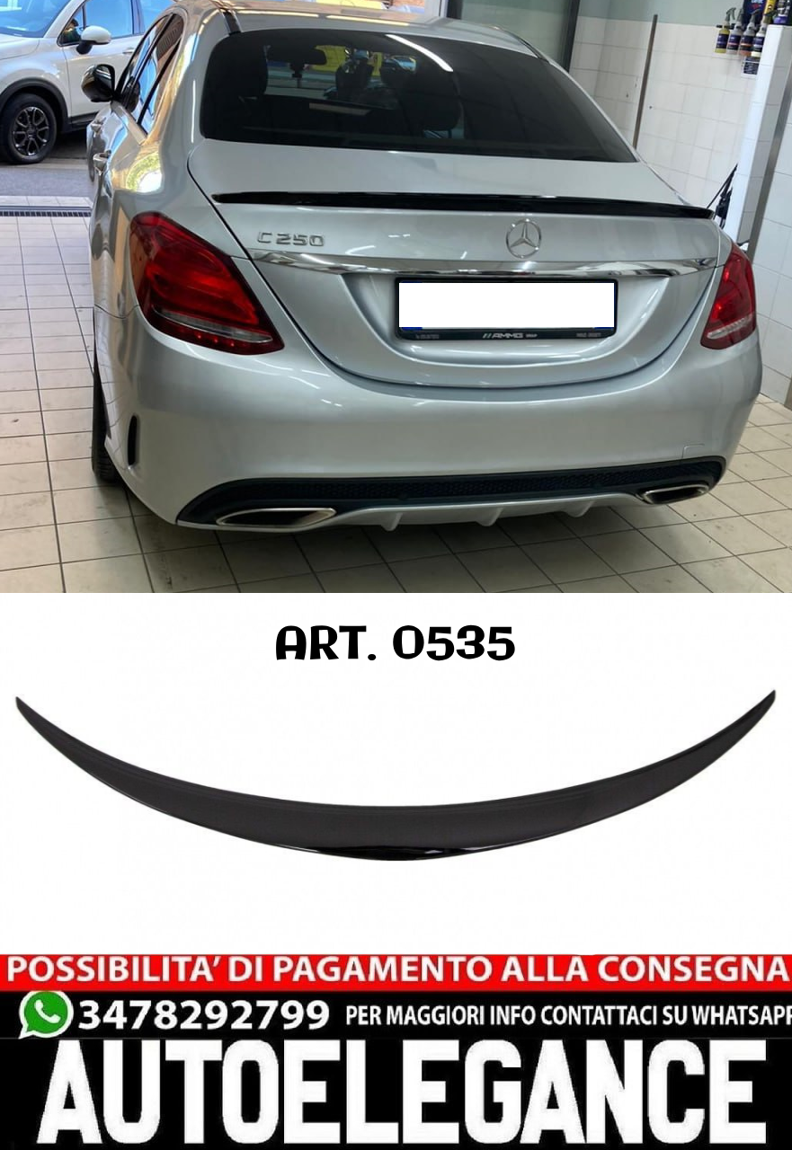 SPOILER BAGAGLIAIO ADATTO PER MERCEDES CLASSE C BERLINA W205 LOOK NERO LUCIDO