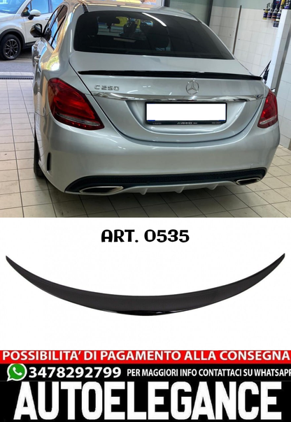 SPOILER BAGAGLIAIO ADATTO PER MERCEDES CLASSE C BERLINA W205 LOOK NERO LUCIDO