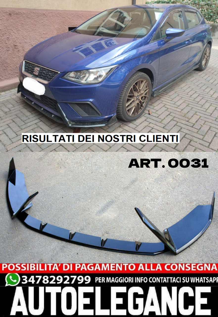 3 PIECE SPLITTER SUITABLE FOR SEAT IBIZA 5 6J FR 2017+ GLOSSY BLACK 