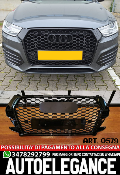 GRIGLIA ANTERIORE AUDI Q3 2016-2019 CALANDRA RSQ3 BORDO NERO NIDO D'APE