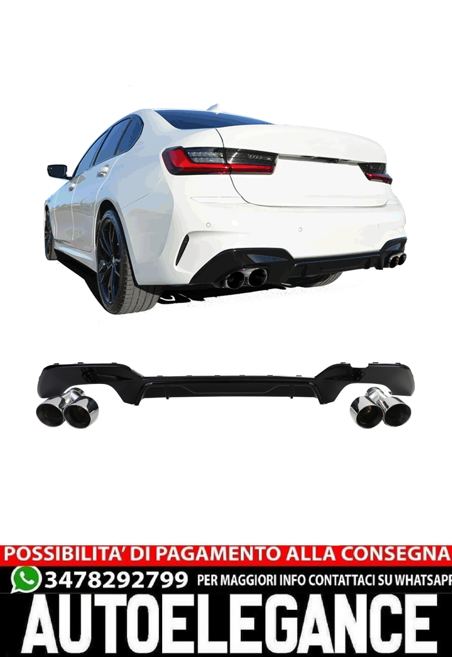 Chrome Right Left Double Pipe Diffuser Suitable For BMW G20 G21 318 320