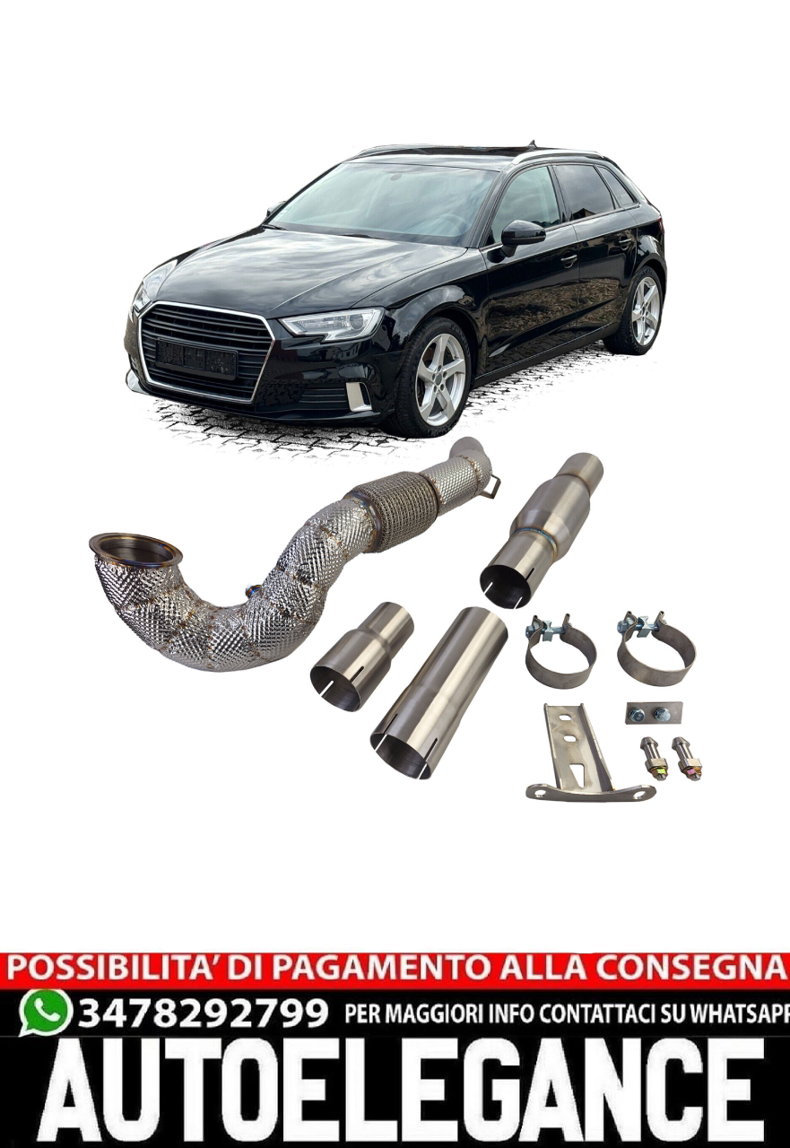 Downpipe racing con catalizzatore e protezione termica per Audi A3 8V 1.8 TFSI