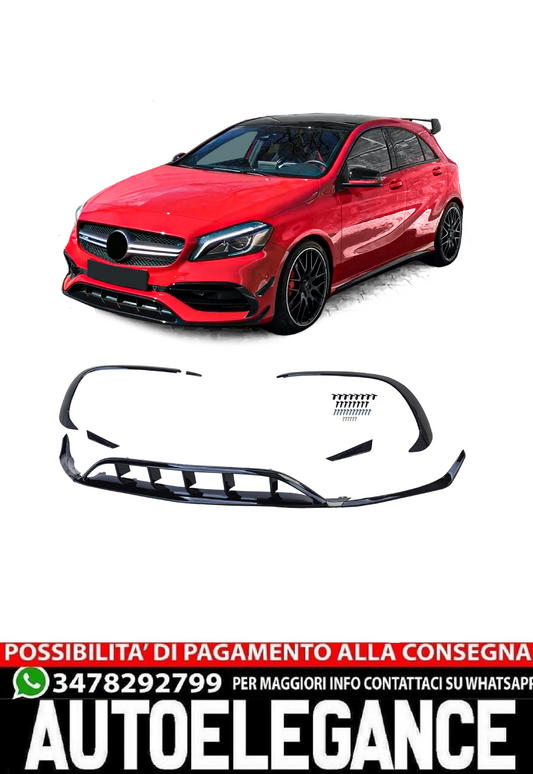 Kit aerodinamico spoiler paraurti anteriore splitter per Mercedes A W176 15-18