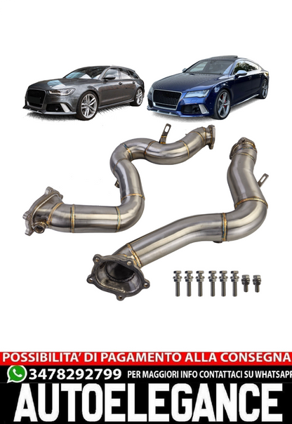 Tubi di ricambio racing in acciaio inox per Audi S6 RS6 4G A7 S7 RS7 12-18