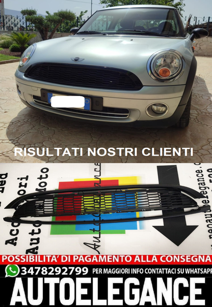 FRONT SPORT GRILLE MINI COOPER R55 R56 R57 R58 2006-2013 BLACK HONEYCOMB -.