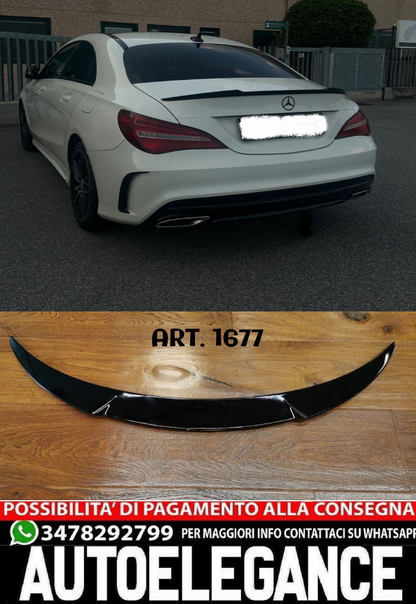 SPOILER ADATTO PER MERCEDES CLA C117 2013+ LOOK NERO LUCIDO DESIGN SPORTIVO