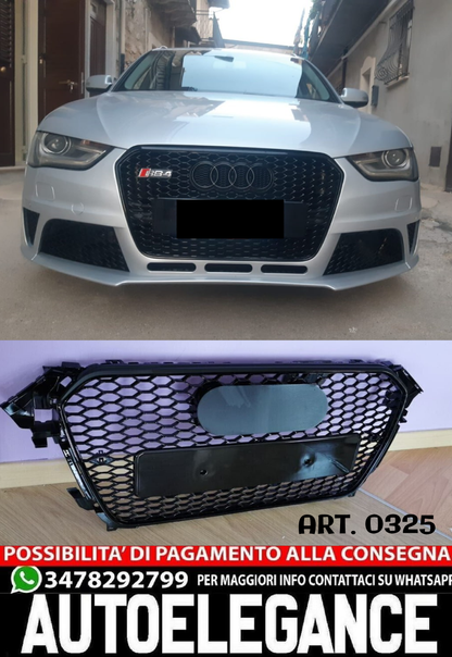 0325 GRIGLIA ANTERIORE AUDI A4 B8 2012 AL 2015 RS4 NIDO D'APE NERA - NO LOGO black