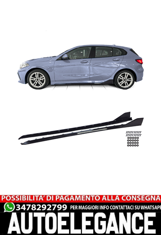 Minigonne laterali nero lucido adatto per BMW serie 1 F40 dal 2019