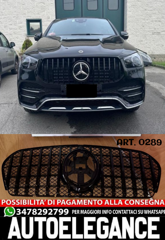 ⭐GRIGLIA ANTERIORE MERCEDES GLE W167 C167 2019+ MASCHERINA NERA PANAMERICANA⭐