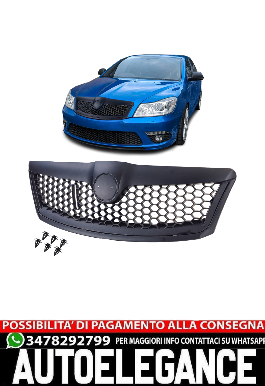 Griglia del radiatore Sport RS nera per Skoda Octavia 1Z Facelift 09-13