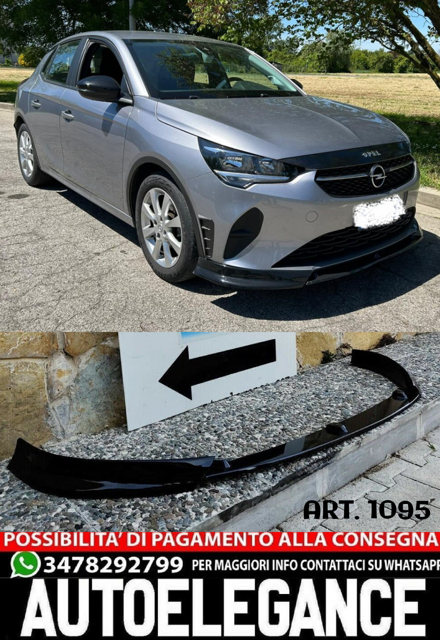SPLITTER LABBRO OPEL CORSA F 2019+ PARAURTI ANTERIORE INFERIORE ABS NERO LUCIDO