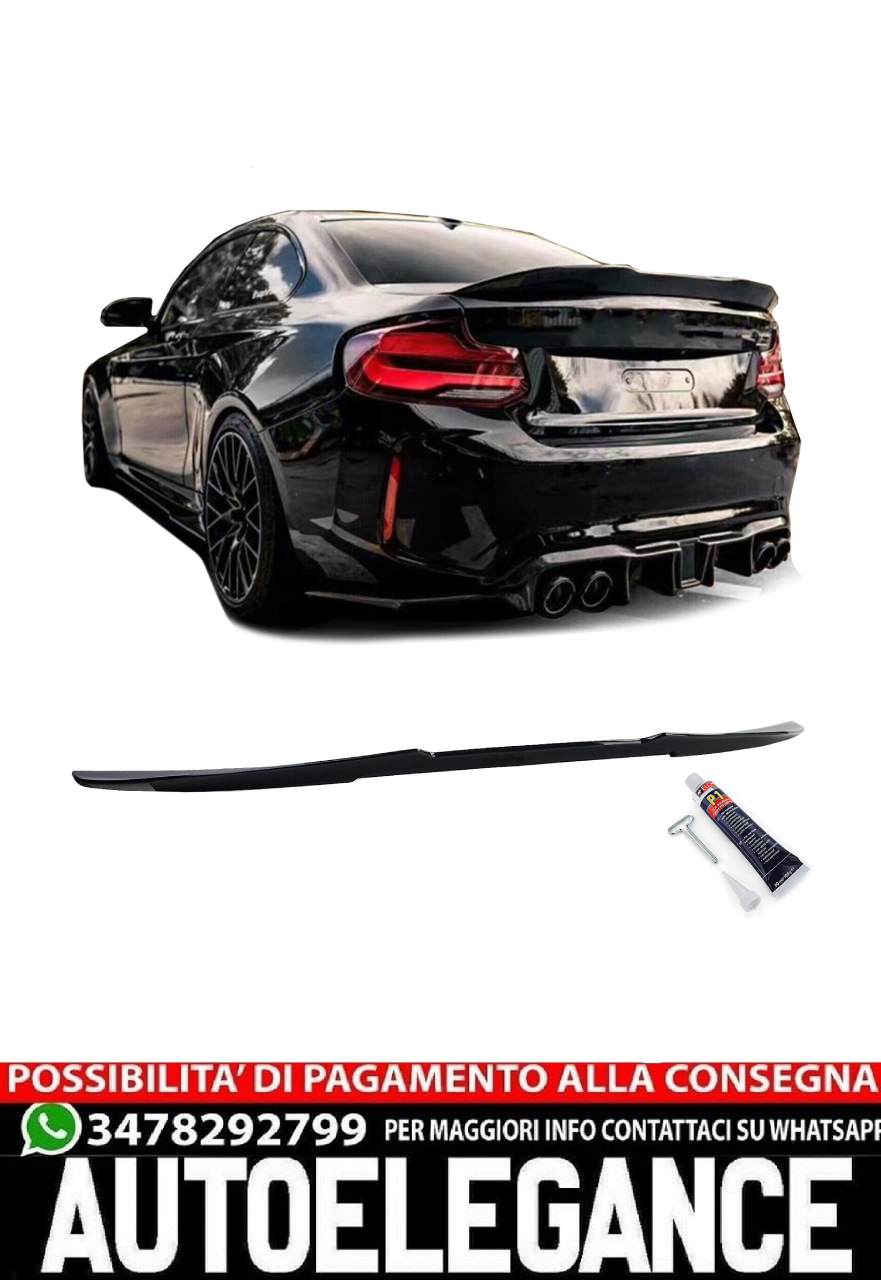 Spoiler posteriore nero lucido adatto per BMW Serie 2 Coupé F22 2013-2022