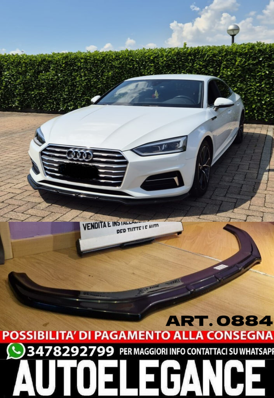 SPLITTER PARAURTI ANTERIORE PER AUDI A5 F5 2016-2018 S7 SLINE NERO LUCIDO ABS