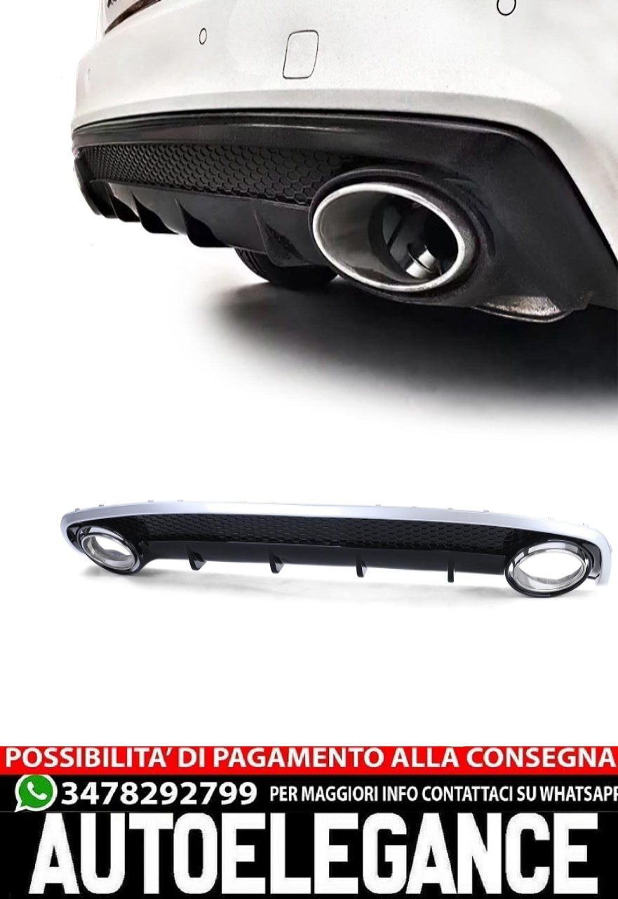 Rear Diffuser with Exhaust Tips for Audi A4 B8 Facelift 11-15 