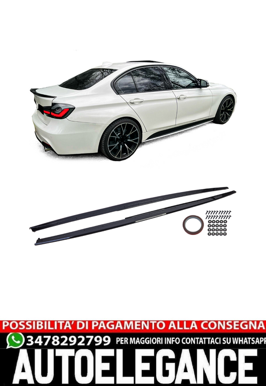 Gloss Black Side Skirts Fit For BMW 3 Series F30 F31 2011-2019
