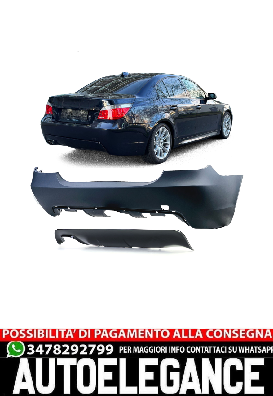 Paraurti posteriore + diffusore posteriore lucido per BMW E60 Berlina 03-07