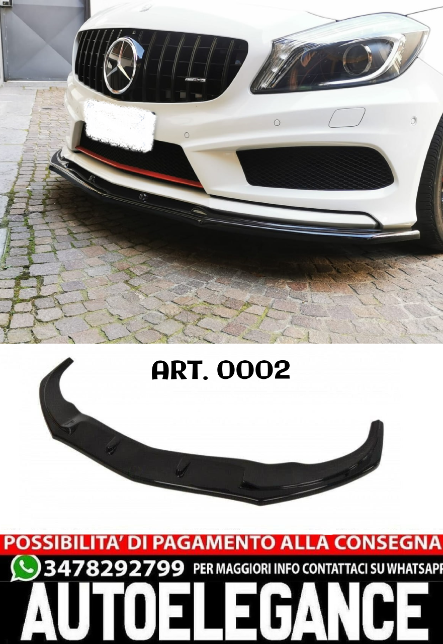 SPLITTER ADATTO PER MERCEDES W176 12-15 AMG A45 NERO LUCIDO