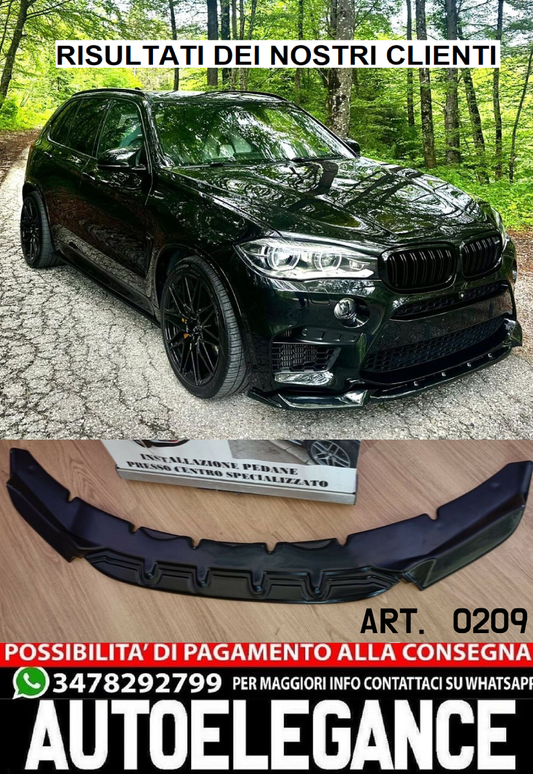 BMW SERIE 1 E81 E87 E82 SPLITTER PARAURTI ANTERIORE NERO LUCIDO LOOK RS