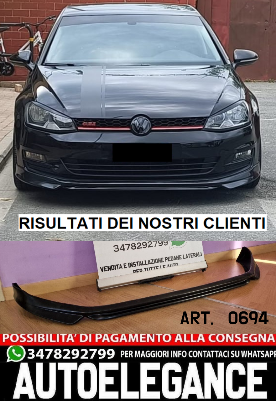 VW GOLF 7 GTI 2012-2016 ABS FRONT BUMPER BLADE SPLITTER LOOK BLACK