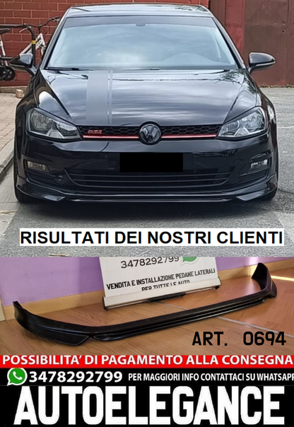 VW GOLF 7 GTI 2012-2016 ABS FRONT BUMPER BLADE SPLITTER LOOK BLACK