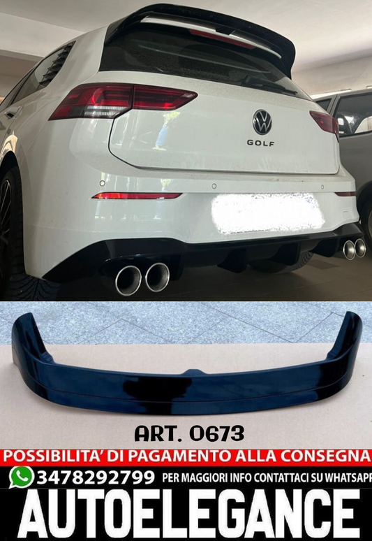 ALETTONE PER VW GOLF 8 VIII SPOILER POSTERIORE SUL TETTO NERO LUCIDO RLINE 0673