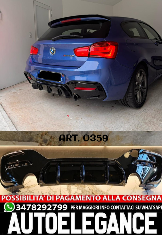 DIFFUSORE POSTERIORE BMW SERIE 1 F20 F21 LCI 2015+ ESTRATTORE LOOK M SPORT