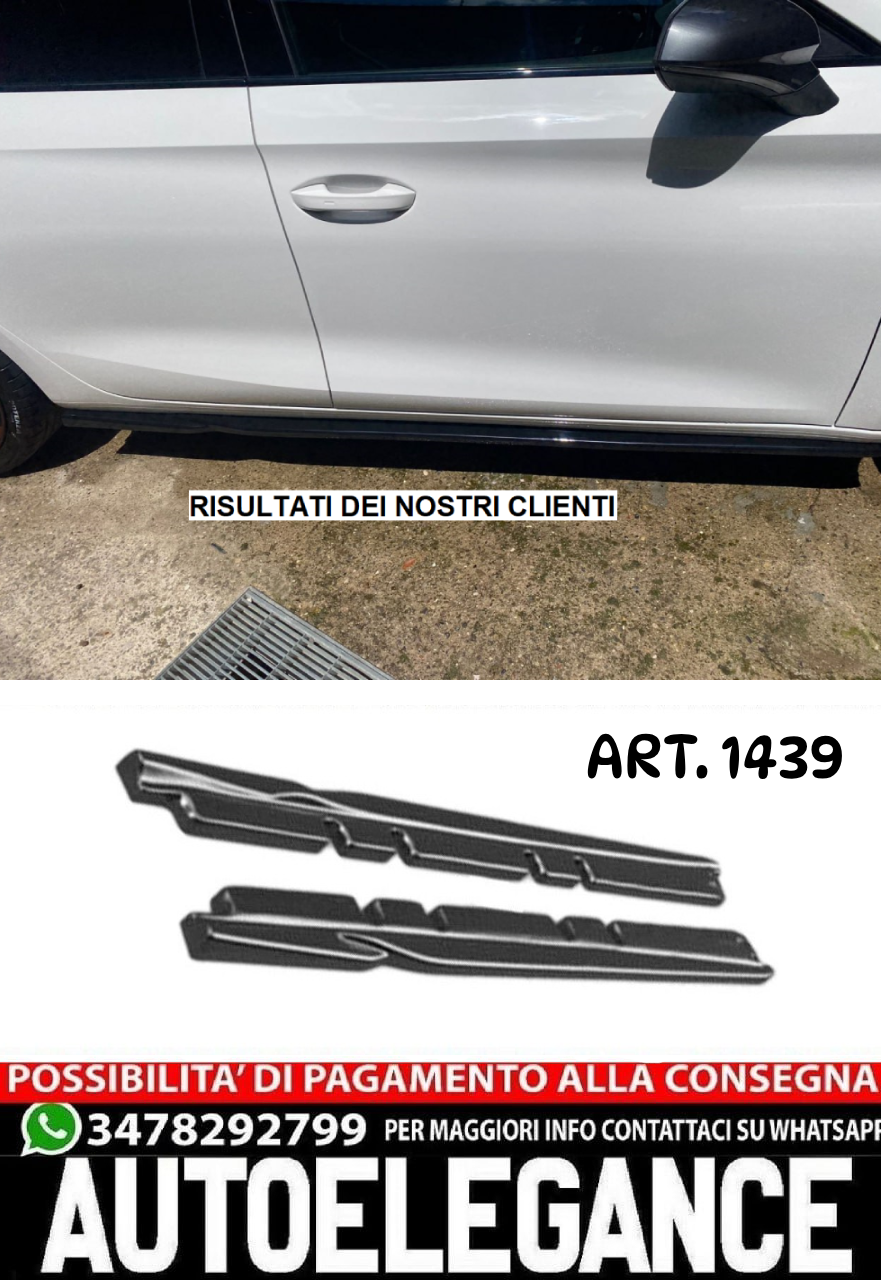UNDER SKIRTS SUITABLE FOR SEAT LEON MK3 MK4 2012-2020+ GLOSS BLACK