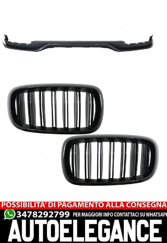 Front bumper splitter with center grills suitable for BMW X5 F15 (2014-2018)