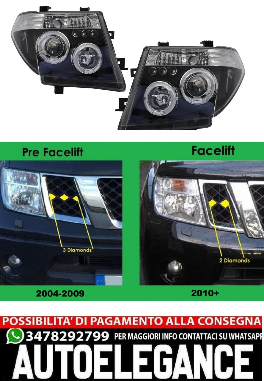 Angel Eyes headlights suitable for Nissan Navara D40 (2004-2009) Nissan Pathfinder R51 ( 