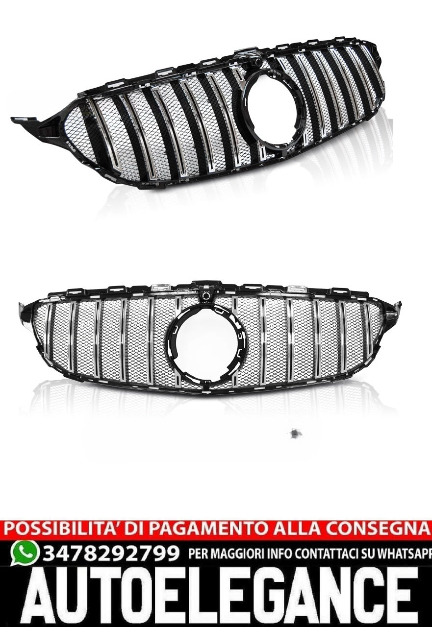 GRIGLIA SPORT NERA CROMATA ADATTA PER MERCEDES W205 18-