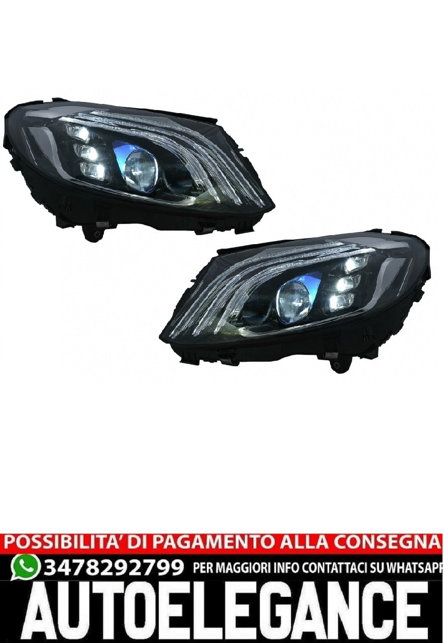 Full LED Headlights suitable for Mercedes C-Class W205 S205 (2014-2020) LHD W222