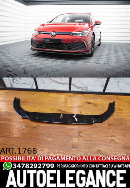 SPLITTER ADATTO PER GOLF 8 GTI GTD GTE RLINE NERO LUCIDO TOP