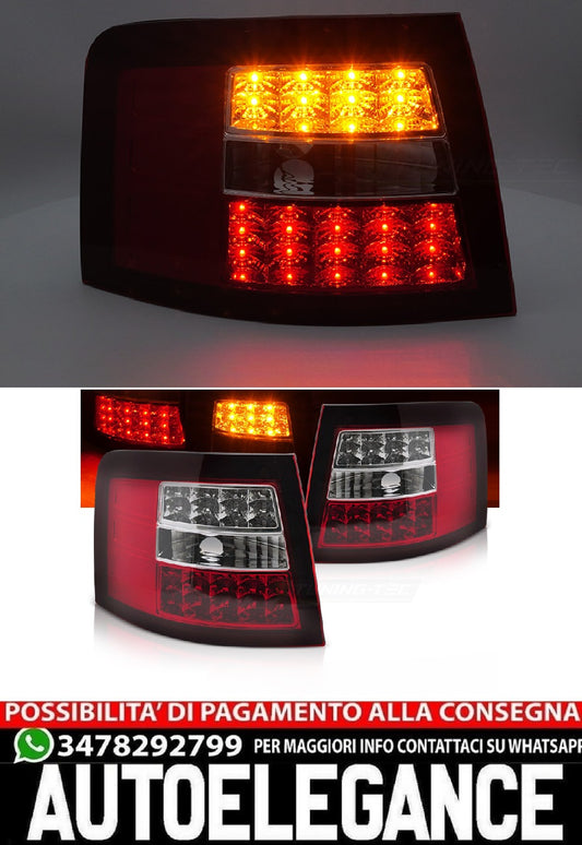 RED WHITE LED REAR LIGHTS SUITABLE FOR AUDI A6 05.97-05.04 AVANT