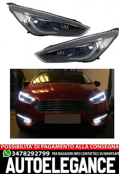 Fari LED DRL adatti per Ford Focus III Mk3 (2015-2017) Bi-Xenon Design Dynamic