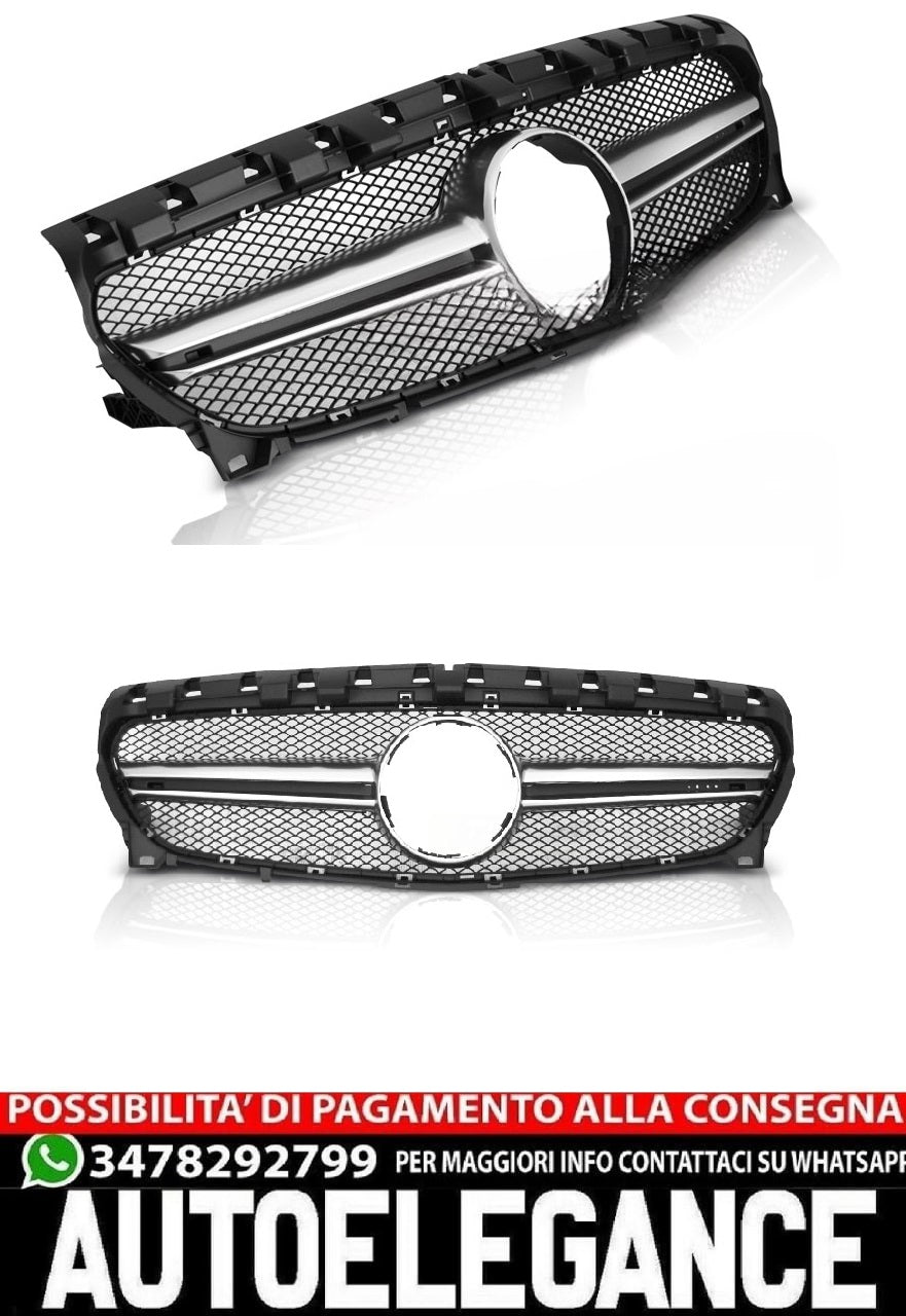 GRIGLIA NERA ARGENTO SPORT LOOK ADATTO PER  MERCEDES CLA W117 13-19