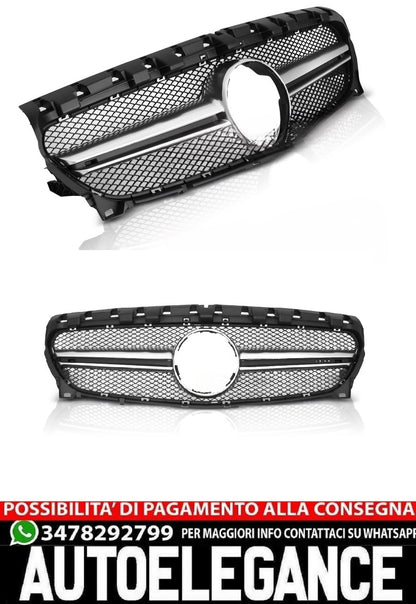 GRIGLIA NERA ARGENTO SPORT LOOK ADATTO PER  MERCEDES CLA W117 13-19