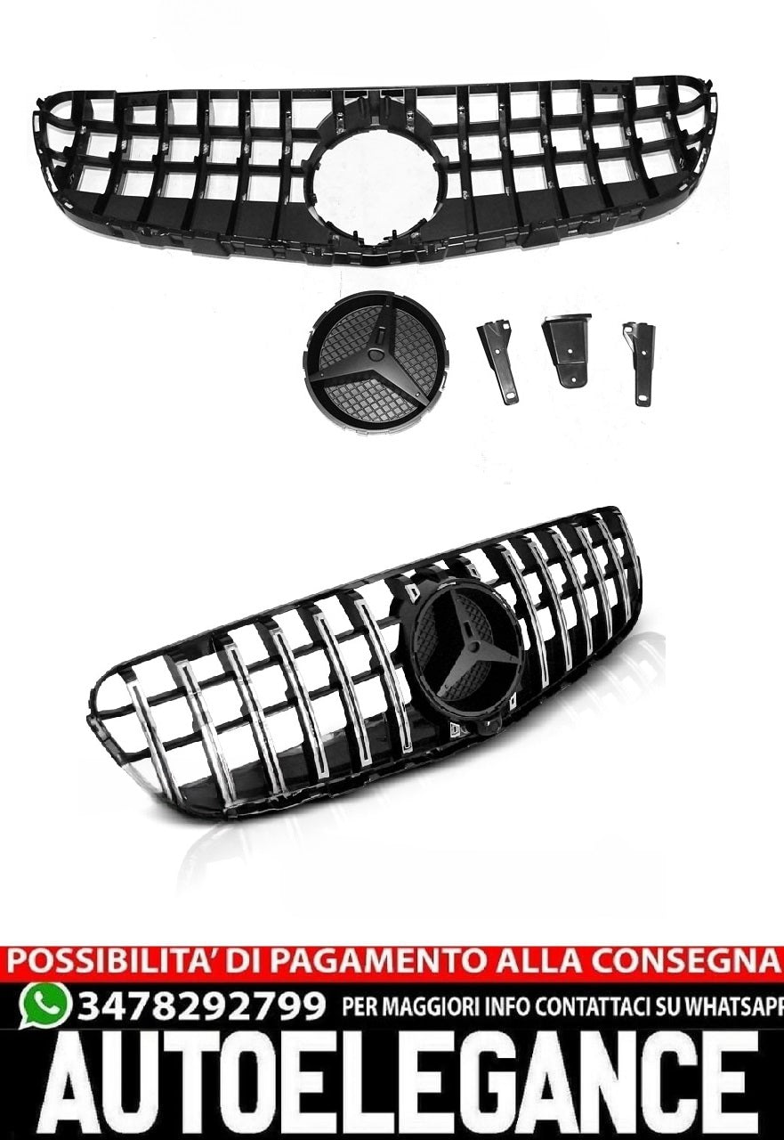 GRIGLIA SPORT NERO LUCIDO CROMATA ADATTA PER MERCEDES GLC W253 15-18