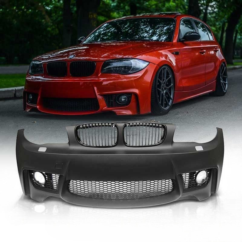 💕ART.6710 PARAURTI ANTERIORE ADATTO PER BMW E81 E82 E87 E88 LOOK 1M+GRIGLIE💕