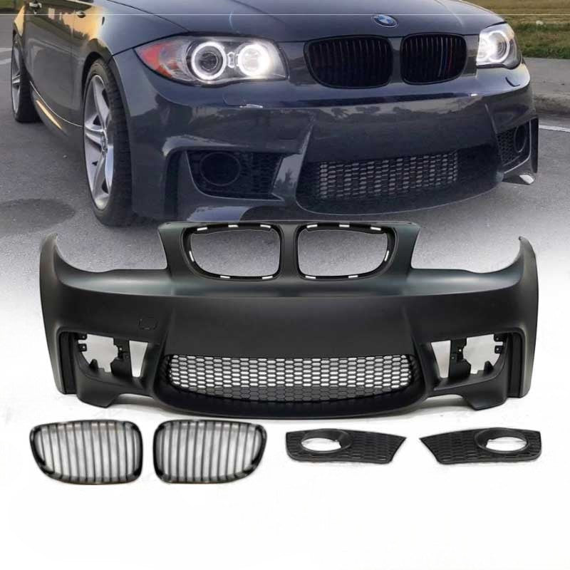 💕ART.6708 PARAURTI ANTERIORE ADATTO PER BMW E81 E82 E87 E88 LOOK 1M+GRIGLIE💕