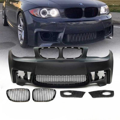 💕ART.6708 PARAURTI ANTERIORE ADATTO PER BMW E81 E82 E87 E88 LOOK 1M+GRIGLIE💕