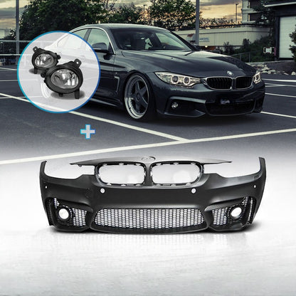 💕ART.6852 PARAURTI ANTERIORE ADATTO PER BMW F30 F31 LOOK M3 PDC + FENDINEBBIA💕