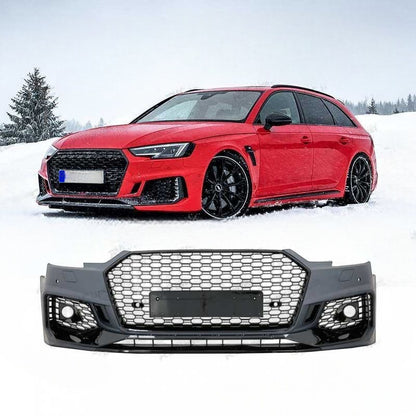 💕ART.6658 PARAURTI ANTERIORE ADATTA PER AUDI A4 B9 15-19 LOOK RS4 PDC NERO💕