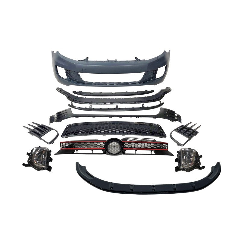 💫ART.4809 Paraurti + Splitter Anteriore per Volkswagen Golf 6 Look GTI💫